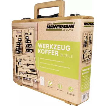 BRÜDER MANNESMANN MAN 29001 24 dalių įrankių rinkinys bambukiniame dėkle M29001
