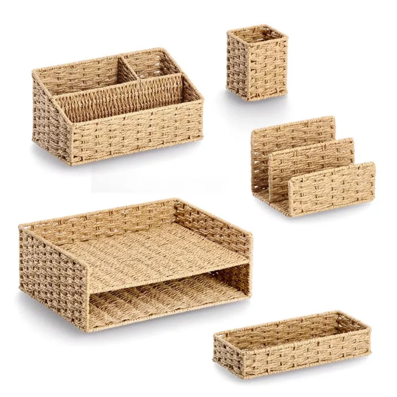 Zeller rašiklių laikiklis Paper Weave Natural 8 x 8 x 10,7 cm (15210)