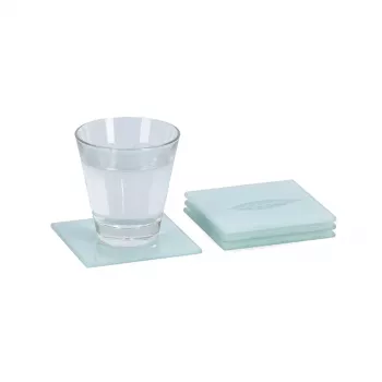 Zeller 26232 stiklinių padėkliukų rinkinys, 4 vnt., skaidrūs