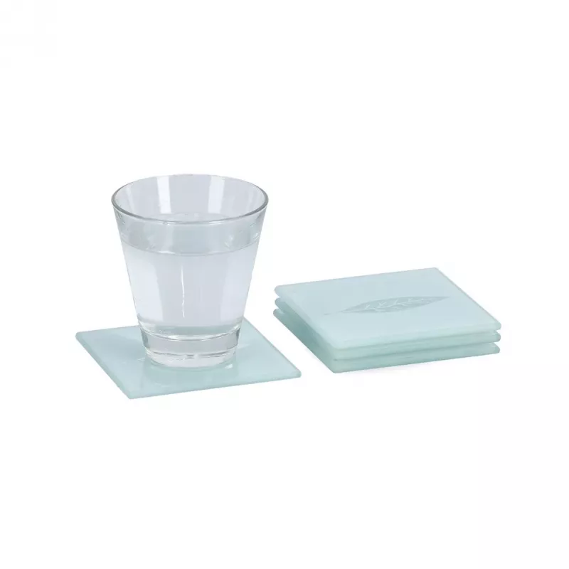 Zeller 26232 stiklinių padėkliukų rinkinys, 4 vnt., skaidrūs