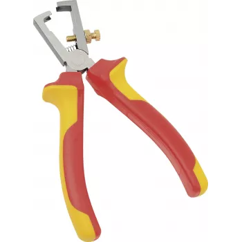 BRÜDER MANNESMANN VDE vielos nuėmimo replės 160 mm, 1000V izoliuotos, chromo vanadžio plieno, raudonos/geltonos 10608