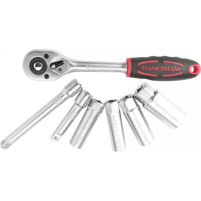 Brüder Mannesmann 7 dalių 3/8 inch uždegimo žvakių galvučių rinkinys M00174