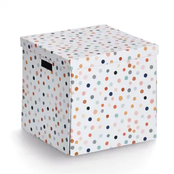 Zeller Dots baltų taškelių daiktadėžė 33,5 x 33 x 32 cm 14476
