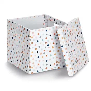 Zeller Dots baltų taškelių daiktadėžė 33,5 x 33 x 32 cm 14476