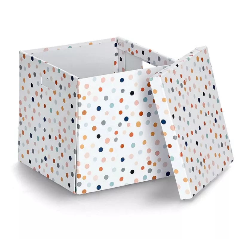 Zeller Dots baltų taškelių daiktadėžė 33,5 x 33 x 32 cm 14476