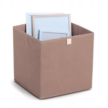 Zeller Mocca kubo formos daiktų dėžė 32 x 32 x 32 cm su dangčiu ir rankena 14541