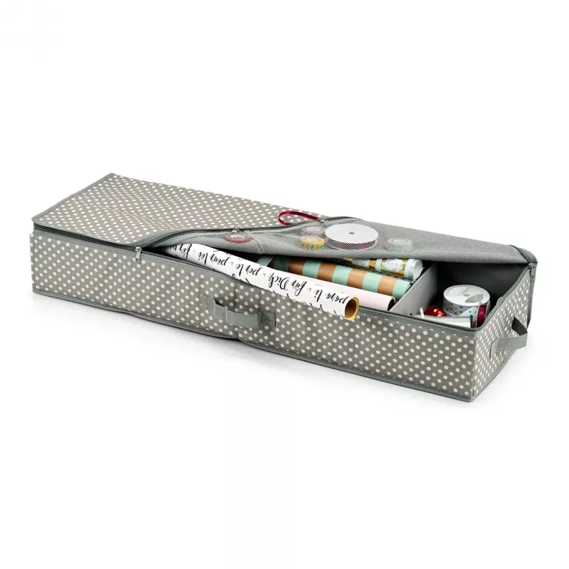 Zeller dovanų pakavimo reikmenų organizatorius pilkas/baltas 90 x 30 x 12 cm (14665)