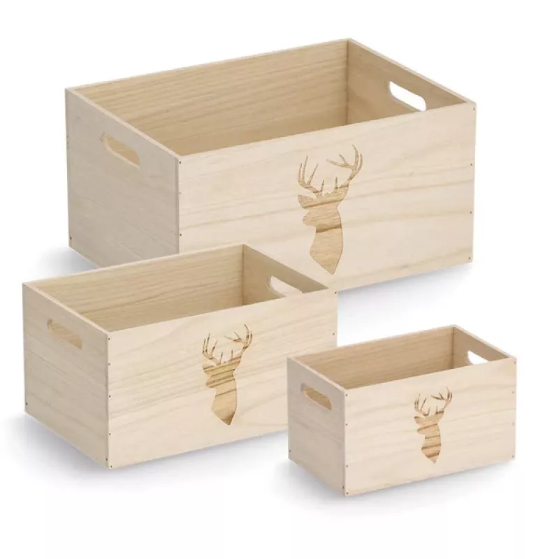 Zeller Deer medinė dėžutė natural 25 x 15 x 14 cm (15220)
