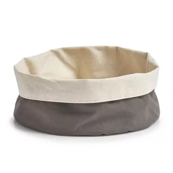 Zeller Bread Basket 18006 – sulankstomas audinio krepšys su metaliniu rėmu, pilkas, 20 x 20 x 7 cm