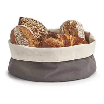Zeller Bread Basket 18006 – sulankstomas audinio krepšys su metaliniu rėmu, pilkas, 20 x 20 x 7 cm