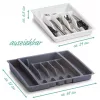 Zeller 24887 stalo įrankių dėklo organizatorius, plastikinis, pilkas, 5 skyriai
