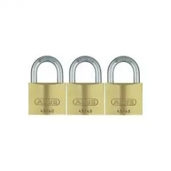 ABUS 82 serijos žalvarinių spynų rinkinys, vienodo rakto, 45 mm korpusas, 3 vnt. 11825 8