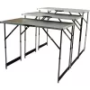 BRÜDER MANNESMANN M70113 Daugiafunkcis sulankstomas stalų rinkinys, 3 dalių, MDF E1 stalviršis 2,7 mm, aliuminio rėmas, sidabrinis/pilkas