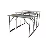 BRÜDER MANNESMANN M70113 Daugiafunkcis sulankstomas stalų rinkinys, 3 dalių, MDF E1 stalviršis 2,7 mm, aliuminio rėmas, sidabrinis/pilkas