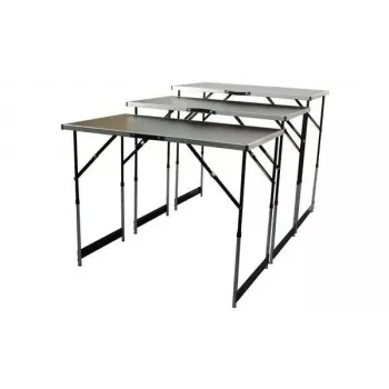 BRÜDER MANNESMANN M70113 Daugiafunkcis sulankstomas stalų rinkinys, 3 dalių, MDF E1 stalviršis 2,7 mm, aliuminio rėmas, sidabrinis/pilkas