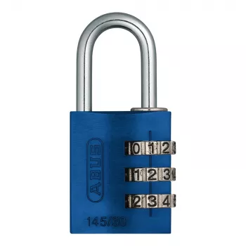ABUS 466144 45 mm kieto žalvario spynalapis su grūdinto plieno lankeliu, mėlynas