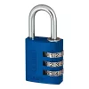 ABUS 466144 45 mm kieto žalvario spynalapis su grūdinto plieno lankeliu, mėlynas