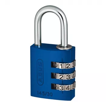 ABUS 466144 45 mm kieto žalvario spynalapis su grūdinto plieno lankeliu, mėlynas