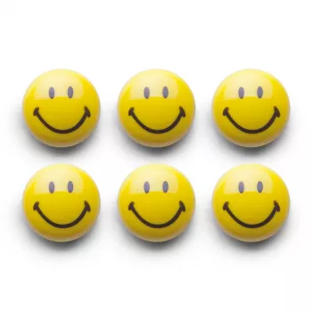 Zeller Smiley Magnet Set 6 dalių 3 cm geltoni magnetukai 11204