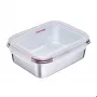 Westmark Click & Close maisto laikymo indas 2,25 L stačiakampis su sidabriniu dangteliu, permatomas SAN, sandarus, nepralaidus, be BPA 23692270
