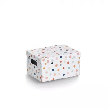 Zeller Dots laikymo dėžė balta su taškeliais 18,0 cm x 25,0 cm 14474