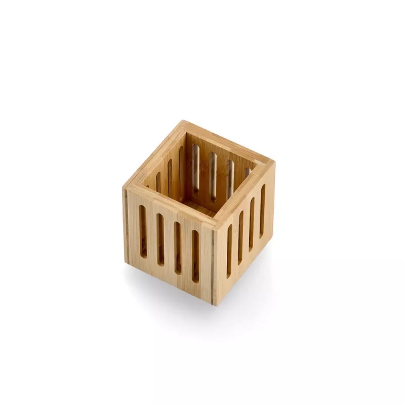 Zeller bambukinis rašiklių laikiklis rudos spalvos 8x8x8 cm 15201