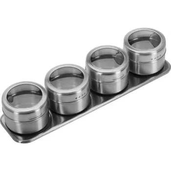 WESTMARK prieskonių lentelės rinkinys, 5 dalių, bambukinė lenta su 4 stikliniais indelais, po 90 ml 65152260