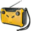 Schwaiger lauko radijas FM/AM su rankine dinamka ir saules baterija, atsparus purslams ir smugiams, su zibintuvėliu, geltonas/juodas (RADK0001)