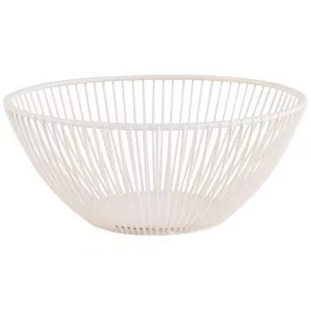 APS SVART apvali duonos ir vaisių pintinė, 200 mm, balto metalo 30426