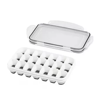 APS Ice Cube Box su dangteliu, permatomas/pilkas, rinkinys iš 2, polipropilenas, tinka plauti indaplovėje 36103