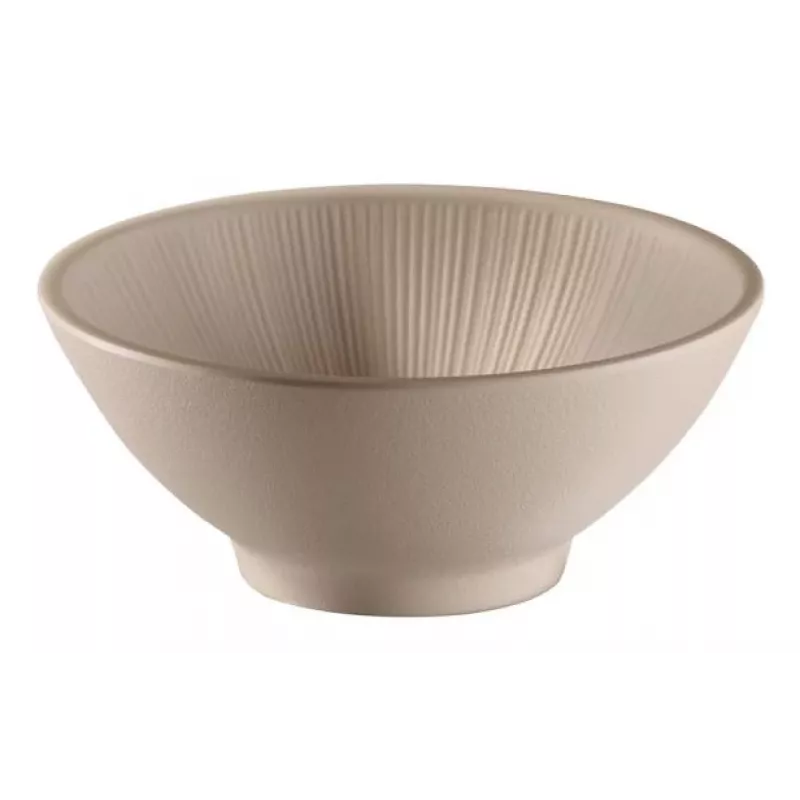 APS NERO apvali serviravimo lėkštė 160 mm smėlio spalvos melaminas 85411