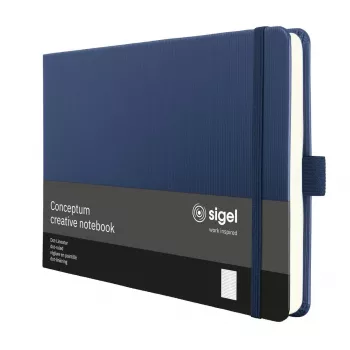 SIGEL Conceptum Užrašų knygelė A5 gulsčio formato taškinis tinklelis tamsiai mėlyna kietu viršeliu 132 puslapiai CO207