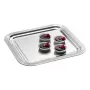 APS CLASSIC stačiakampė serviravimo lėkštė 354 x 325 mm, sidabrinė, nikeliuota ir chromuota metalinė, su linijomis (1 vnt.)