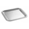 APS CLASSIC stačiakampė serviravimo lėkštė 354 x 325 mm, sidabrinė, nikeliuota ir chromuota metalinė, su linijomis (1 vnt.)