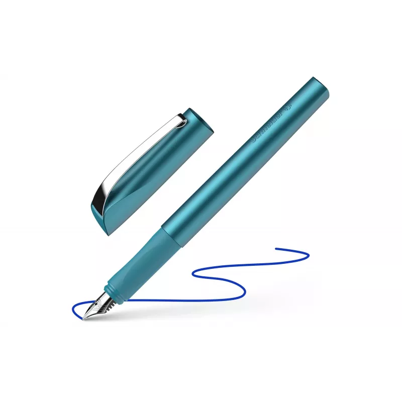 Schneider Ceod Shiny teal spalvos plunksnakotis su vidutinio storio (M) plunksnele 50-168657