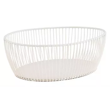 APS SVART ovali duonos ir vaisių pintinė, balta, 240 x 190 x 80 mm, metalinė, netinka plauti indaplovėje 30428