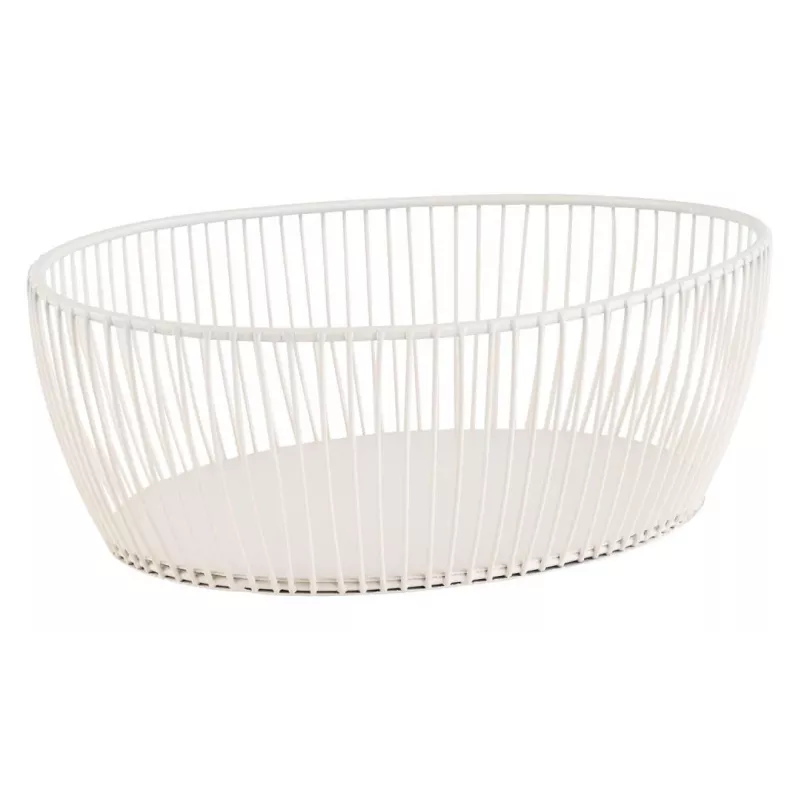 APS SVART ovali duonos ir vaisių pintinė, balta, 240 x 190 x 80 mm, metalinė, netinka plauti indaplovėje 30428