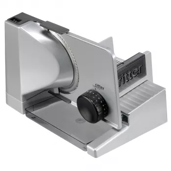 ritter solida 4 pjaustyklė su ECO varikliu, viso metalo korpusas, pasvirusi - pjovimo storio reguliavimas iki 23 mm - saugos momentinis ir nuolatinis jungiklis - lengvai slenkantis vežimėlis su nerūdijančio plieno atrama - pagaminta Vokietijoje (554.070)