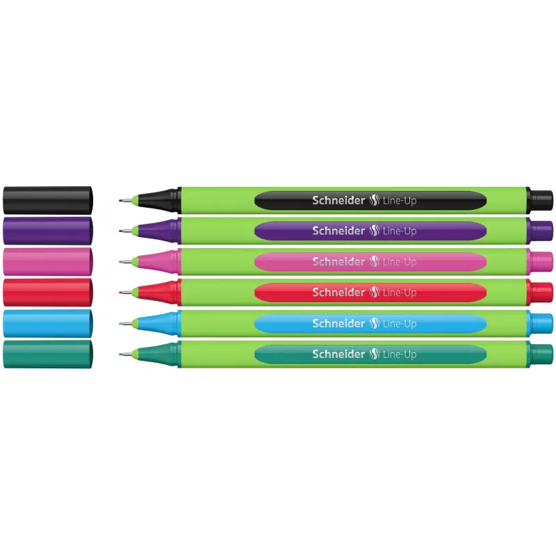 Schneider Line-Up Fineliner 0,4 mm įvairių spalvų, 6 vienetų paketas (5+1 nemokamai) 191086