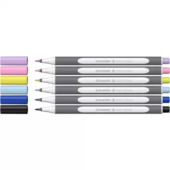 Schneider Paint-It 070 flomasterių rinkinys, 6 skirtingų spalvų, 1 mm apvalus antgalis, vandeniniai dažai, ventiliuojamas apsauginis dangtelis ML07010502