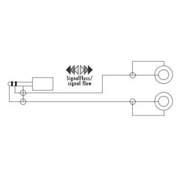 E+P 3,5 mm jack į 2 RCA (Cinch) lizdų audio adapterio kabelis, 0,2 m, juodas, 463450
