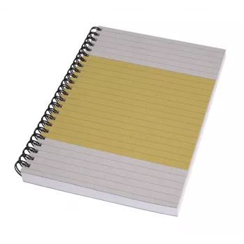 SIGEL Quicknote SN500 sąsiuvinis A5 su linijomis, ryškiai geltonas/geltonai pilkas minkštas viršelis, 160 psl.