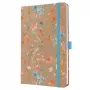 SIGEL Jolie 2027 savaitinis planeris A5 Blue Floral Serenity kietu viršeliu su elastine juostele, rašiklio kilpele, dviejomis knygos žymėmis, vidine kišene, 144 puslapiai, 80 g/m² popieriaus, užapvalinti kampai, daugiakalbis 7J807