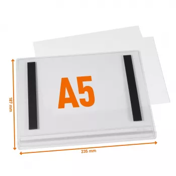 DURABLE vandeniui atsparus A5 magnetinis plakato rėmelis, 5 vnt. rinkinys, juodas 505819