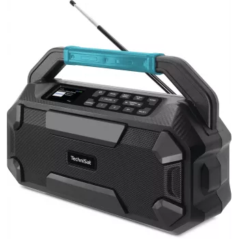 TechniSat VIOLA 231 OD DAB+ ir FM statybvietės radijas su Bluetooth, atsparus vandens purslams IPX4, juodas