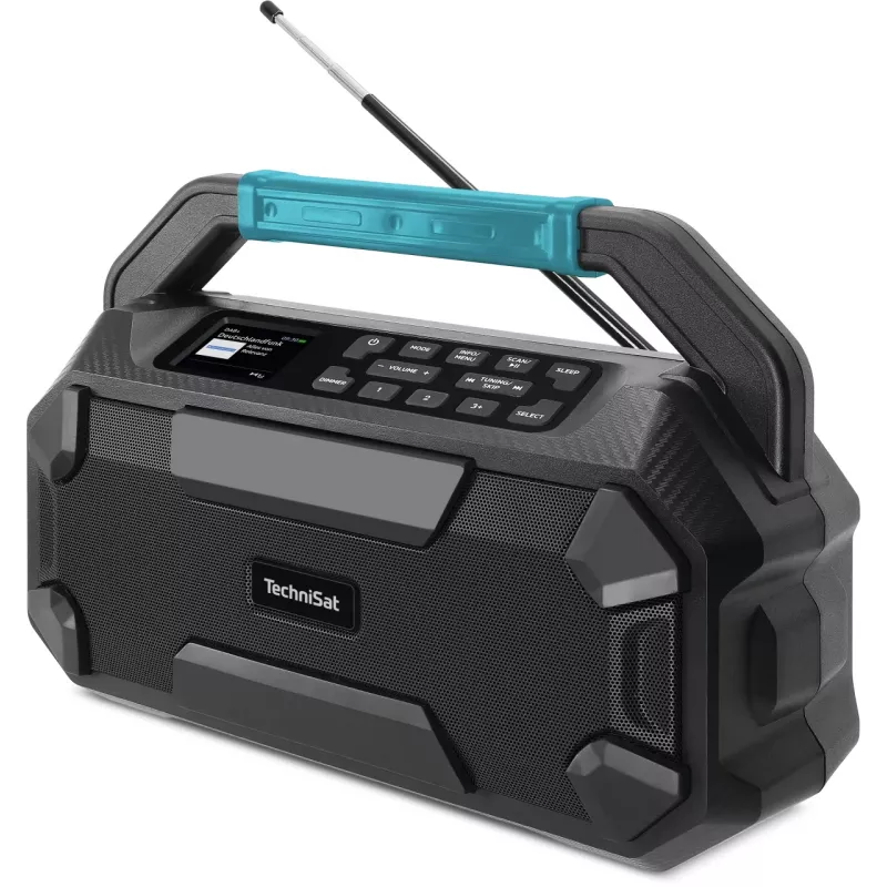 TechniSat VIOLA 231 OD DAB+ ir FM statybvietės radijas su Bluetooth, atsparus vandens purslams IPX4, juodas