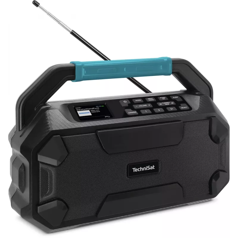 TechniSat VIOLA 231 OD DAB+ ir FM statybvietės radijas su Bluetooth, atsparus vandens purslams IPX4, juodas
