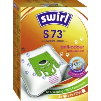 Melitta S 73 Anti Odour 4er dulkių siurblių maišeliai su aktyvuotos anglies sluoksniu ir universaliuoju filtru (4 vnt.)