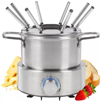 Profi Cook PC-FD 1288 elektrinis fondiu rinkinys iš nerūdijančio plieno, 800 W, 1,2 L, 8 asmenims
