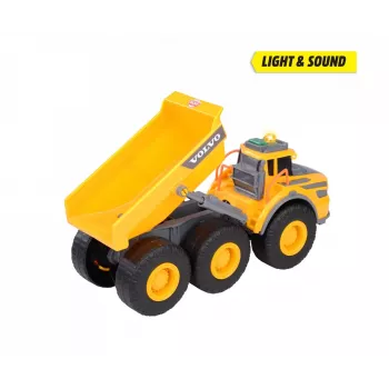 Dickie Toys Volvo A60H šarnyrinis savivartis 1:24 mastelio statybos transporto priemonė su šviesos ir garso efektais 203723007